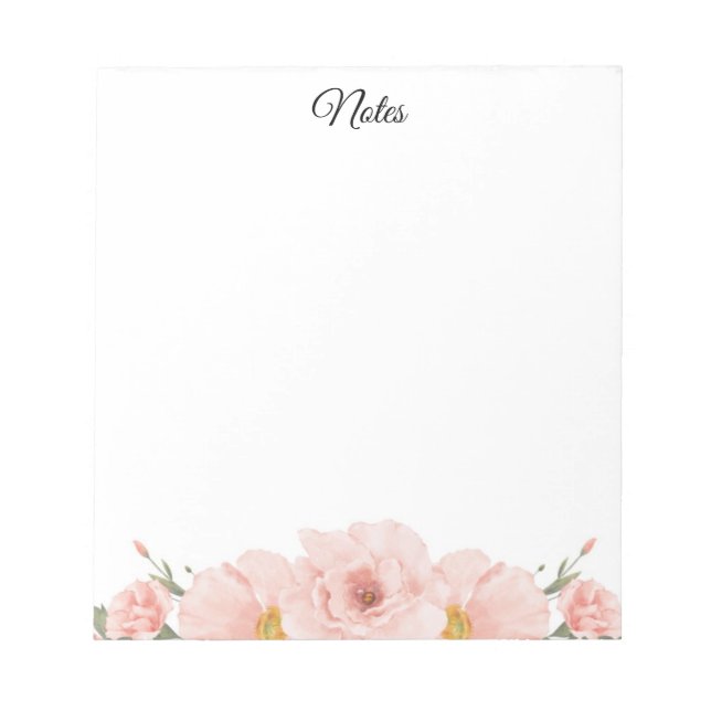 Pink Floral Notepad (Front)