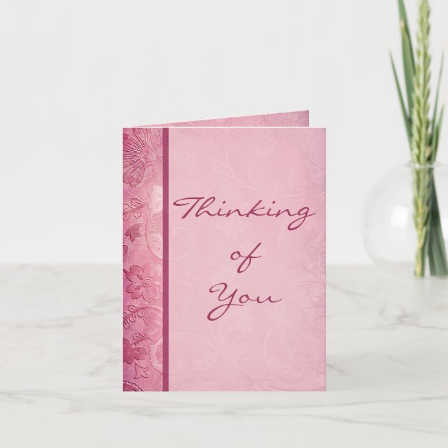 Pink Floral Paisley Note Card (Front)