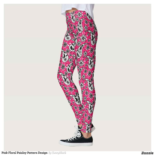 Pink Floral Paisley Pattern Design  Leggings (Creator Uploaded)
