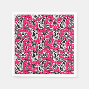 Pink Floral Paisley Pattern Design Napkin