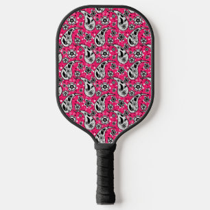 Pink Floral Paisley Pattern Design Pickleball Paddle