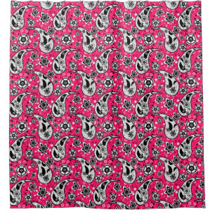 Pink Floral Paisley Pattern Design  Shower Curtain