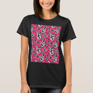 Pink Floral Paisley Pattern Design T-Shirt