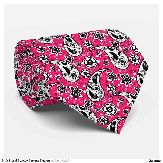 Pink Floral Paisley Pattern Design  Tie (Creator Uploaded)