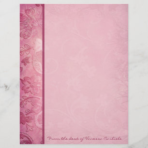 Pink Floral Paisley Personalised Letterhead