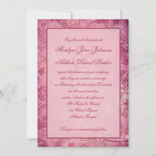 Pink Floral Paisley Wedding Invitation