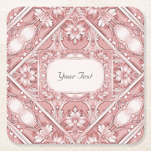 Pink Floral Paper Coaster