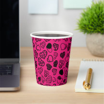 pink floral paper cup