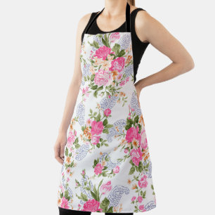 Pink Floral Pattern  Apron