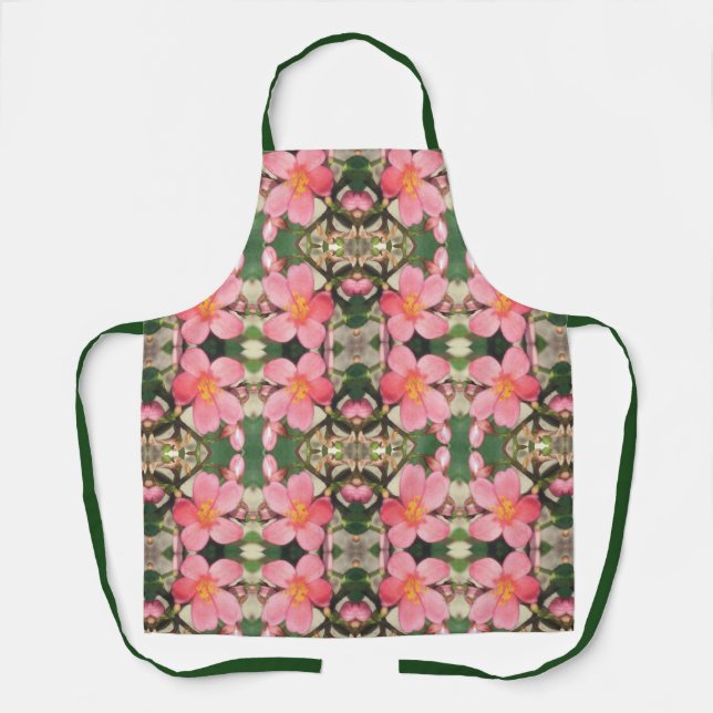 Pink Floral Pattern Apron (Front)