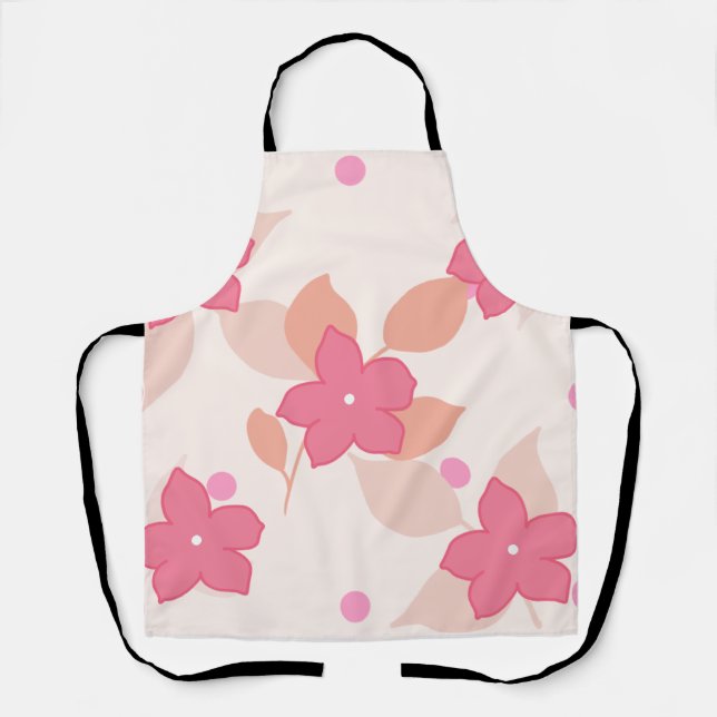 Pink Floral Pattern Apron (Front)