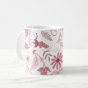 Pink Floral Pattern Coffee Mug