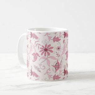 Pink Floral Pattern Coffee Mug