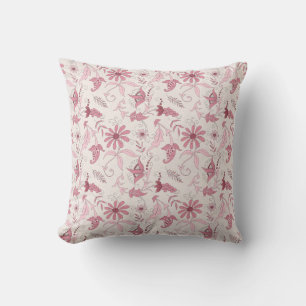Pink Floral Pattern Cushion
