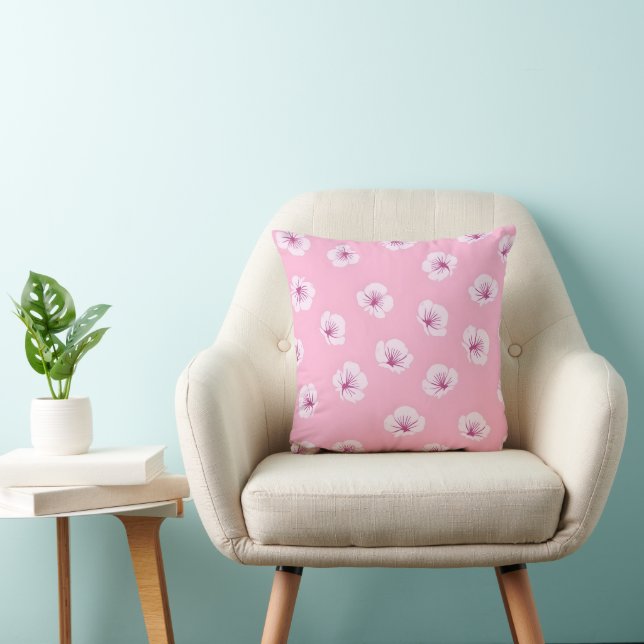 pink floral pattern cushion (Chair)
