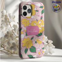 Pink Floral Pattern Custom Name