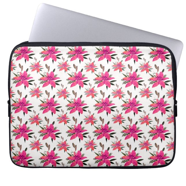 Pink Floral Pattern Design-29500 Laptop Sleeve (Front)