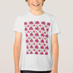 Pink Floral Pattern Design-29500 Plus Size T-Shirt Tri-Blend Shirt
