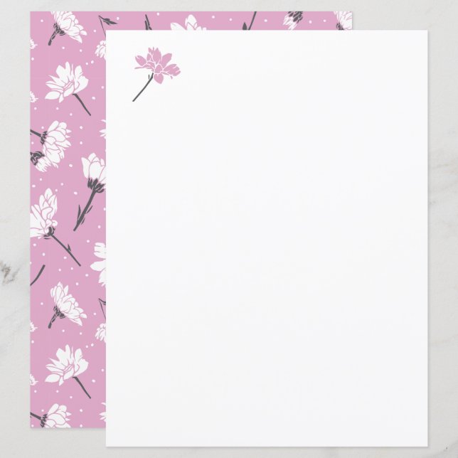 Pink Floral Pattern Design - Elegant Flower Art (Front/Back)