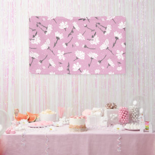 Pink Floral Pattern Design - Elegant Flower Art Banner
