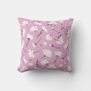 Pink Floral Pattern Design - Elegant Flower Art Cushion