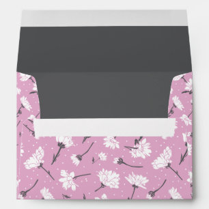 Pink Floral Pattern Design - Elegant Flower Art Envelope