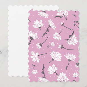 Pink Floral Pattern Design - Elegant Flower Art Holiday Card