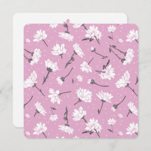 Pink Floral Pattern Design - Elegant Flower Art Holiday Card