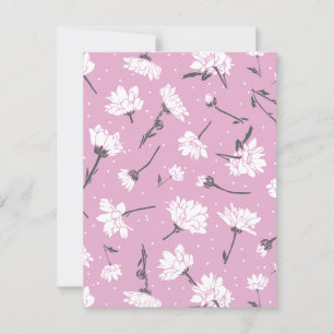 Pink Floral Pattern Design - Elegant Flower Art Postcard