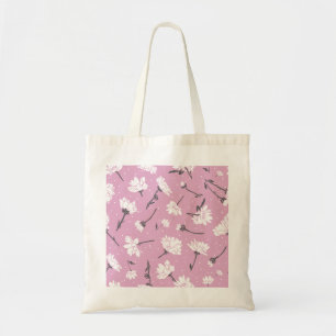 Pink Floral Pattern Design - Elegant Flower Art Tote Bag