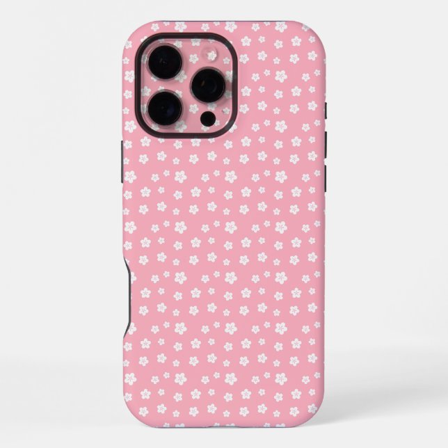 Pink Floral Pattern iPhone Case (Back)