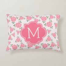 Pink Floral Pattern Monogrammed