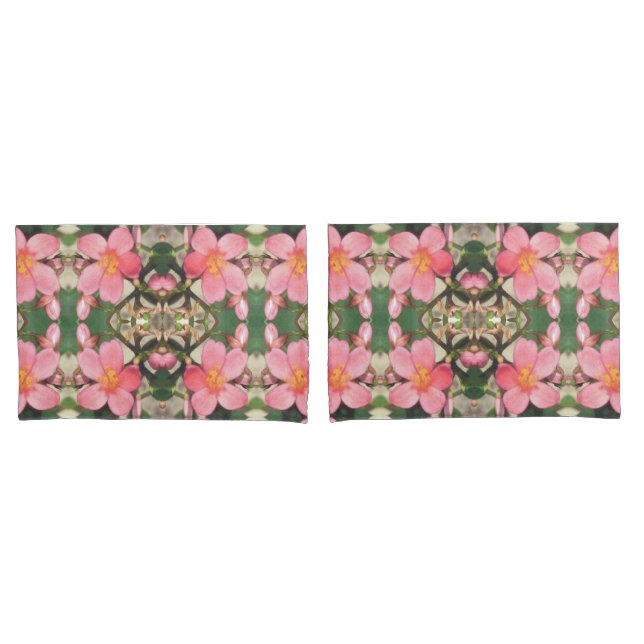 Pink Floral Pattern Pillowcase (Front-Set)