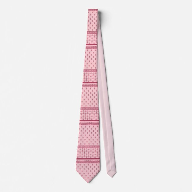 Pink Floral Pattern Tie (Front)