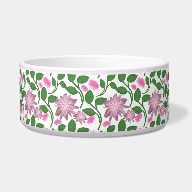 Pink floral pattern with green leaves  (Front)