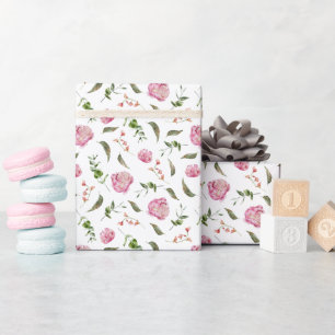 Pink Floral Pattern Wrapping Paper