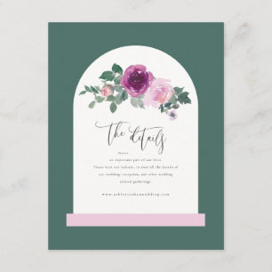Pink Floral Peal Ivory Arch Leafy Green Enclosure Card