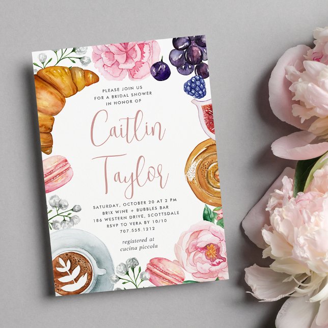 Pink Floral Peony Bridal Shower Brunch Invitation (Creator Uploaded)