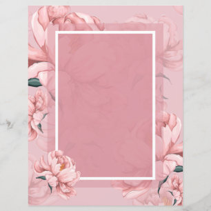 Pink floral peony flower 