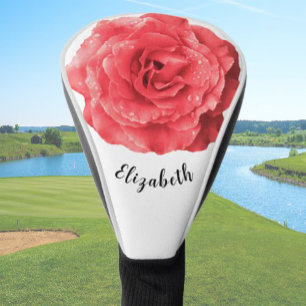 Pink floral personalised gift for her custom name golf head cover