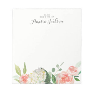 Pink Floral Personalised Notepad Stationery