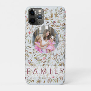 Pink Floral Personalised Photo Family iPhone 11 Pro Case