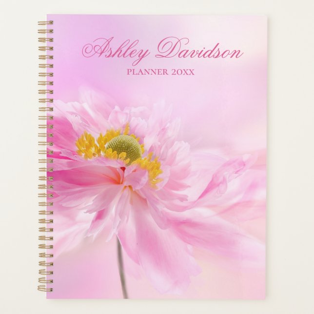 Pink Floral Personalised Planner  (Front)