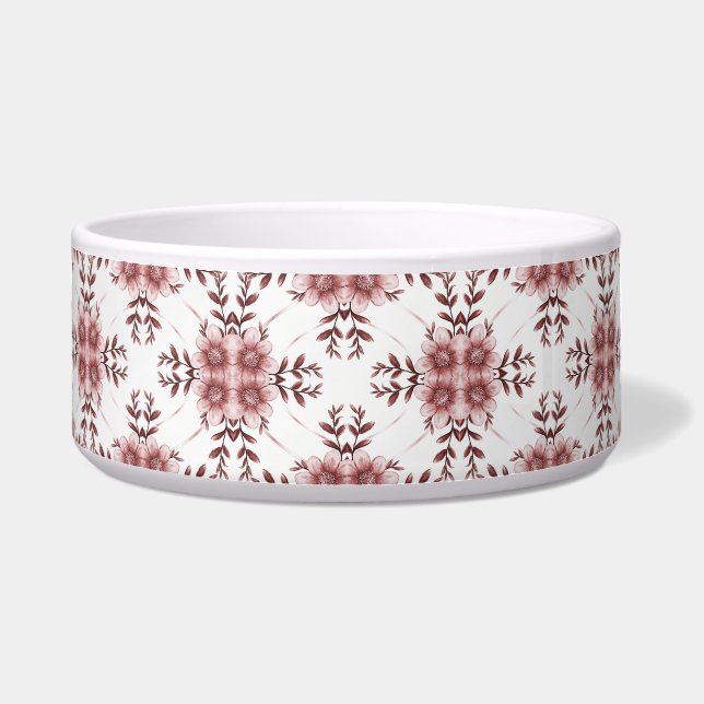 Pink Floral Pet Bowl (Front)