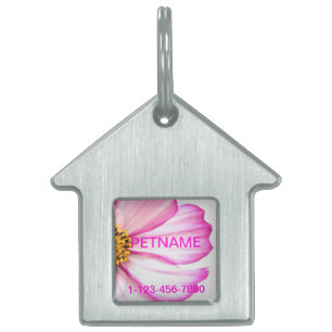 Pink Floral Pet Tag
