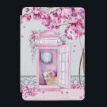 Pink Floral Phone Booth Personalised iPad Mini Cover<br><div class="desc">This beautiful iPad cover features a pink phone booth adorned in flowers with a nearby tree dropping pink blossoms on the ground. You can personalise with your name.</div>