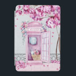Pink Floral Phone Booth Personalised iPad Mini Cover<br><div class="desc">This beautiful iPad cover features a pink phone booth adorned in flowers with a nearby tree dropping pink blossoms on the ground. You can personalise with your name.</div>