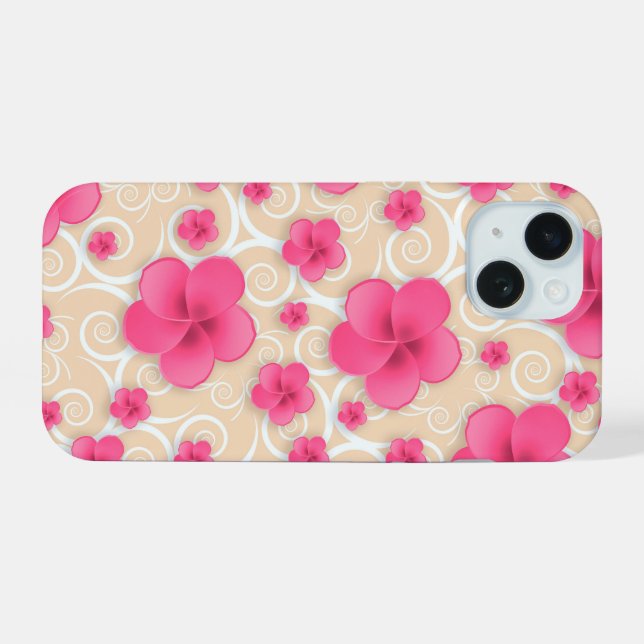 Pink Floral Phone Case (Back Horizontal)