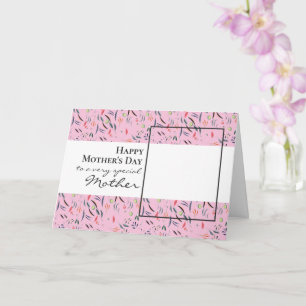 Pink Floral Photo Happy Mothers Day Card
