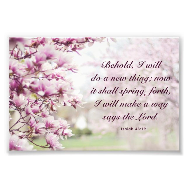 Pink Floral Photography Inspiring Quote Photo Print (Front)